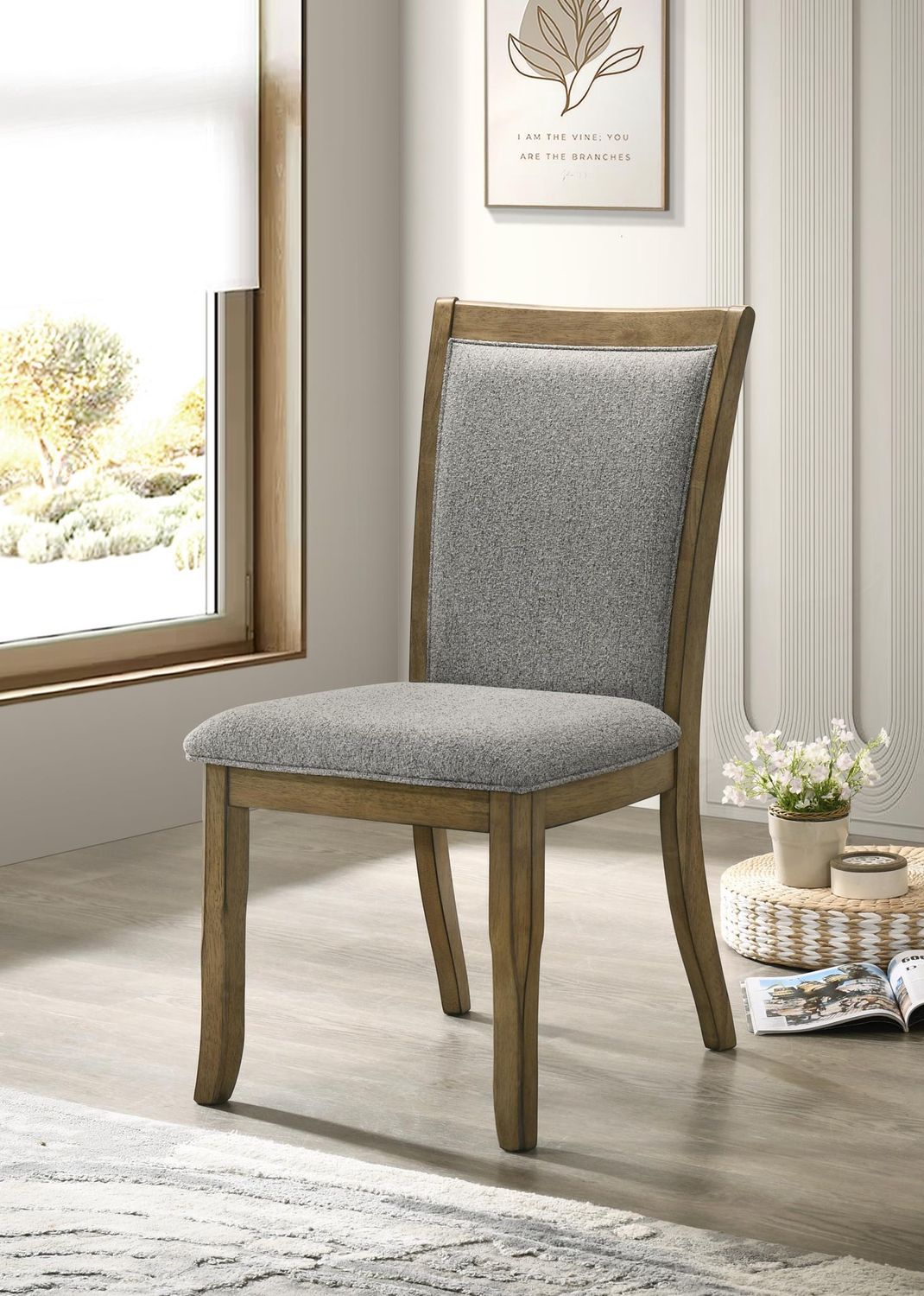 D076 - Dining Chair (Set of 2) - Dark Dray Brush
