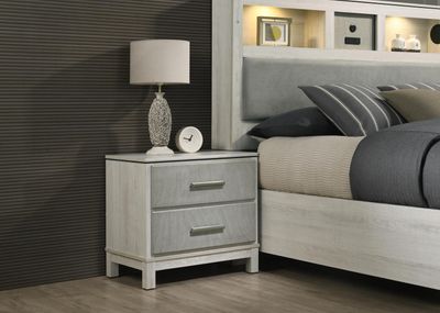 B261 - Nightstand - Light Beige / Dove Gray