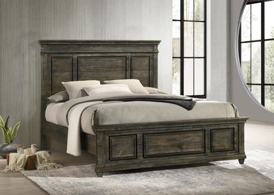 B314 - King Bed - Rough Black - Dark Brown / King