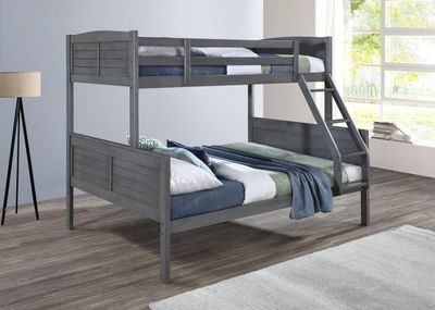 S093 - Twin / Full Bunk Bed - Antique Gray