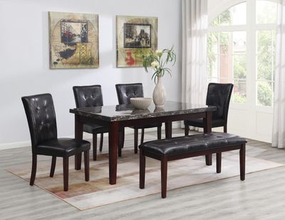 D128 - Bench - Black / Dark Brown