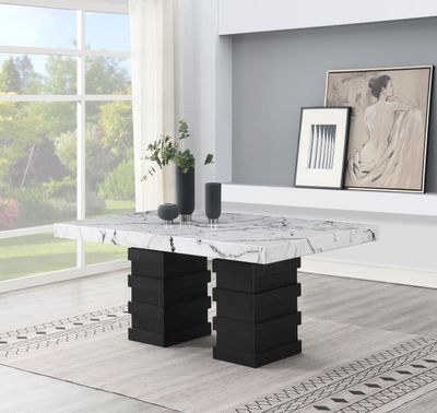 D139 - Dining Table - White / Black