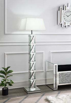 A1025 - LED Floor Lamp (Sold With Lamp Shade A1000-B) - Pearl Silver
