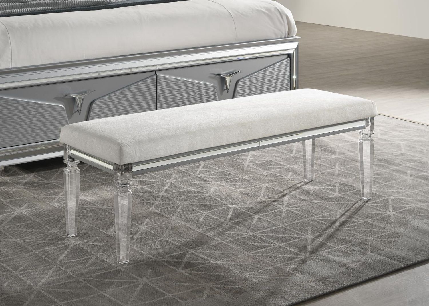 B024 - Bench - Olive Shimmer Silver