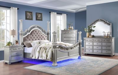 B062 - Nightstand - Shimmer Silver