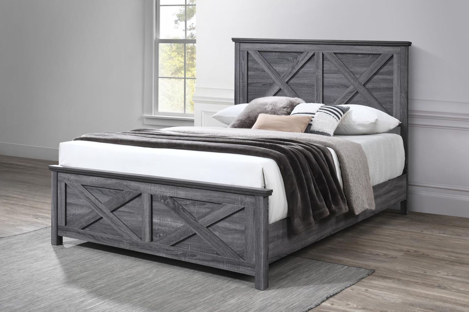 B517 - King Bed - Dark Gray - Dark Gray / King