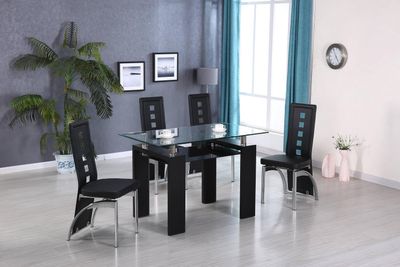 D310 - Glass Dinette Table - Black