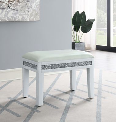 G-325 - Wood Vanity Stool - White