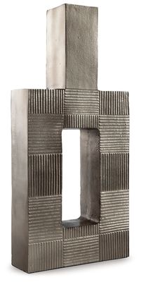 Wrengrove - Vase - 21" - Antique Nickel Finish - Dark Gray / 10"W x 3"D x 21"H