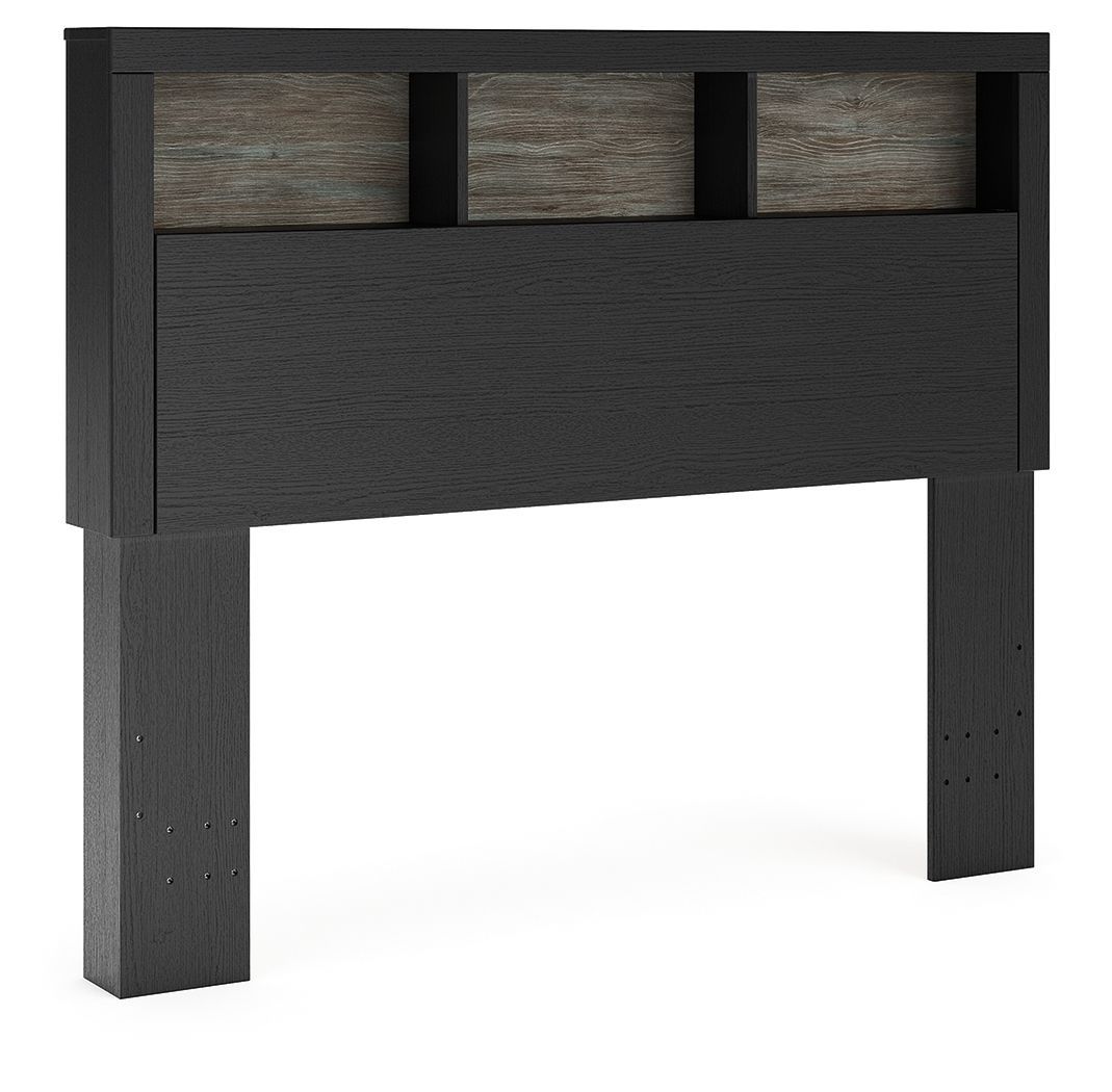 Broachmyn - Full Bookcase Headboard - Black / Gray - Black / Full