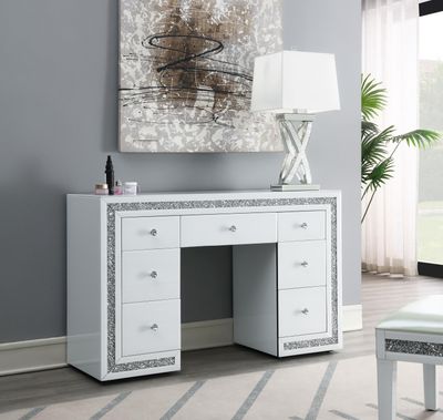 G-325 - Wood Vanity - White - White / Vanity Desks