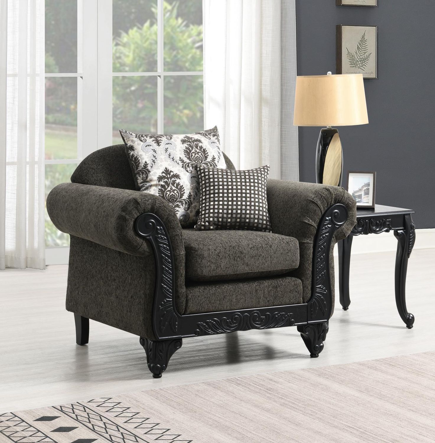 U208 - Traditional Chair - Charcoal