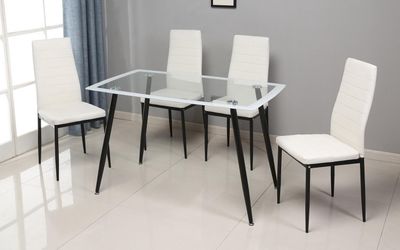 D342 - 5 Piece Dining Room Set (Table, 4 Chairs) - White