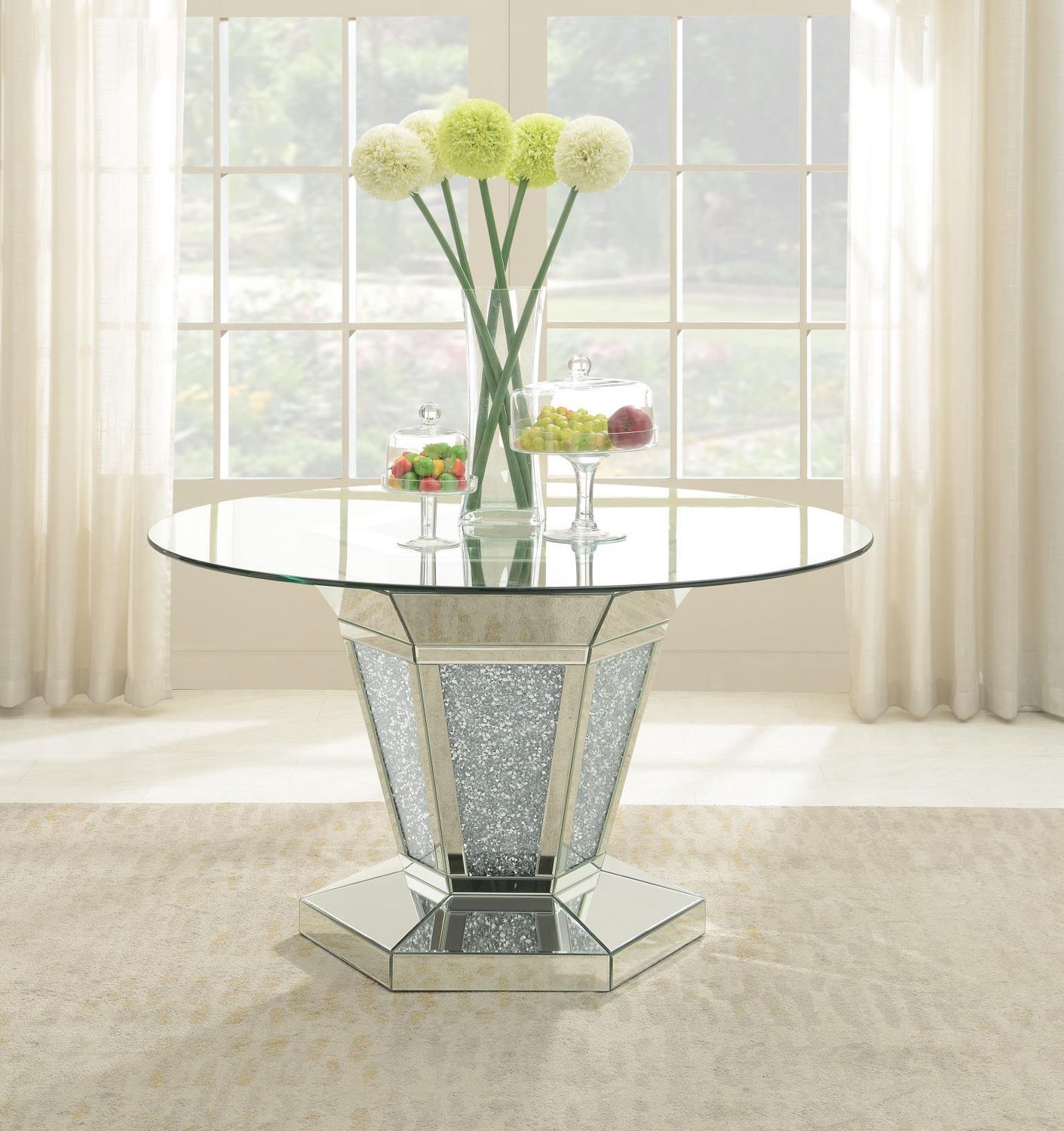 G-100 - Glamour Dining Table - Pearl Silver