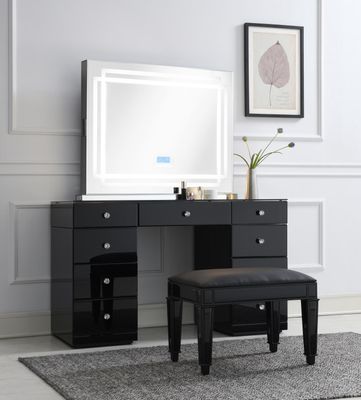 G-316 - Wood Vanity Stool - Black