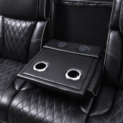 U70 - Power Reclining Sofa With Power Headrest, Reading Light, Massage, Heat, Ambient Lighting - Black