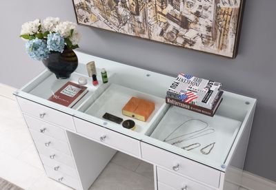 G-315 - Wood Vanity - White - White / Vanity Desks