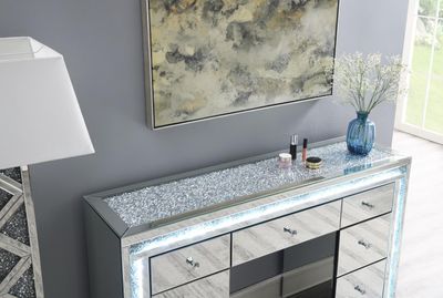 G-320 - Glamour Vanity - Pearl Silver - Pearl Silver / Vanity Desks