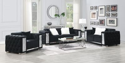 U249 - Velvet Chair - Black