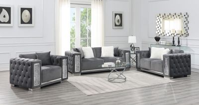 U250 - Velvet Chair - Gray