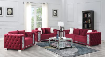 U251 - Velvet Chair - Burgundy