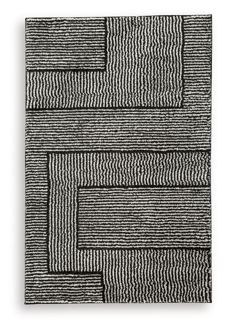 Kurtmen - 5' x 7' Rug - Black / Ivory - Black / 5' x 7'
