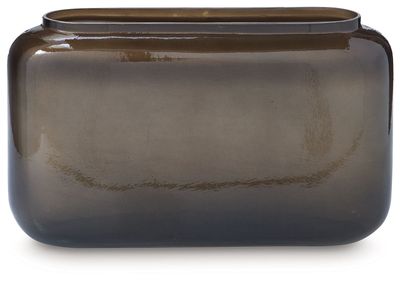 Sumner - Vase - 7.5" - Gray / Gold Finish - Dark Brown / 13"W x 4"D x 8"H