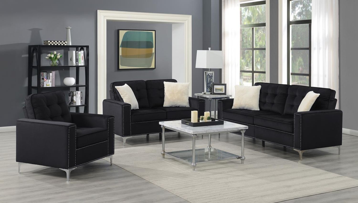 U431 - Velvet Chair - Black