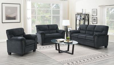 U453 - Chenille Chair With Nailhead - Charcoal Chenille