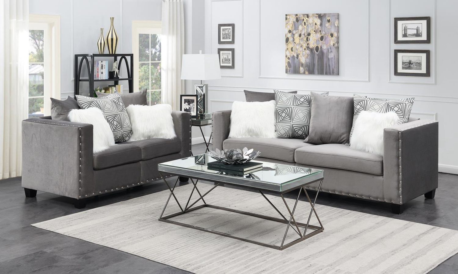 U513 - Sofa - Shimmer Silver