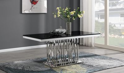 G-08-PARTS - Marble Rectangular Dining Table Top Only - Black