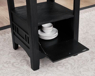 D151 - Counter Height Extension Table Wire Brush - Black