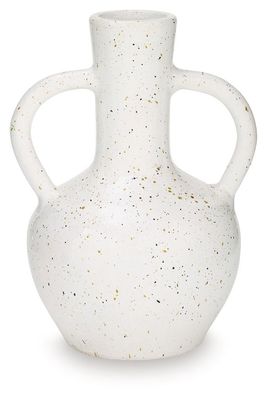 Dallinworth - Vase - 13" - White / Black - White / 10"W x 8"D x 13"H