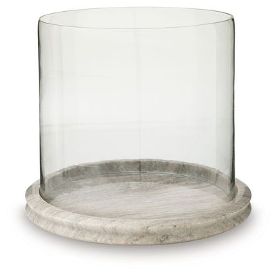 Saskia - Candle Holder - Clear / Beige - Beige