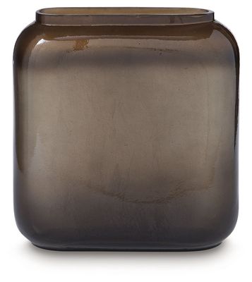 Sumner - Vase - 9.25" - Gray / Gold Finish - Dark Brown / 9"W x 4"D x 10"H