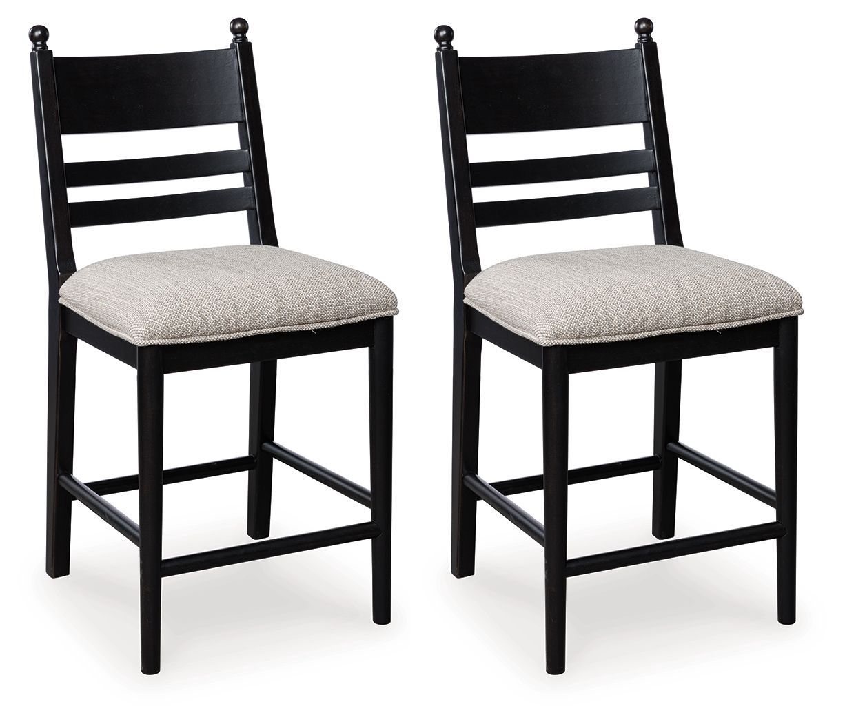 Greddinton - Upholstered Barstool (Set of 2) - Black - Black