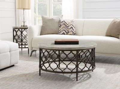 T154 - Coffee Table &amp; 2 End Tables - Brown / Gray