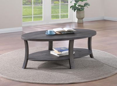 T177 - Coffee Table &amp; 2 Round End Tables - Dark Brown