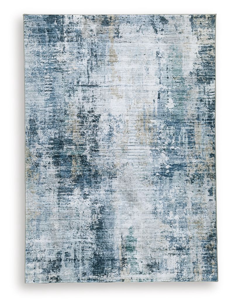 Arlenmont - 5' x 7' Rug - Blue / White / Brown - Blue / 5' x 7'