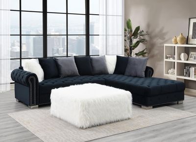U303 - Fur Ottoman - White