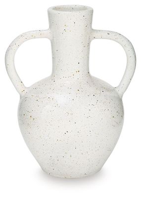 Dallinworth - Vase - 15.75" - White / Black - White / 12"W x 10"D x 16"H