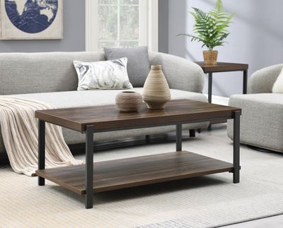 T174 - Coffee Table &amp; 2 End Tables - Warm Brown / Gray