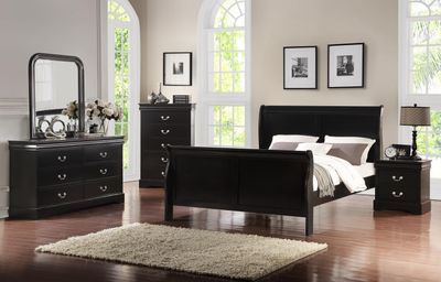 B415 - Full Sleight Bed - Black - Black / Full
