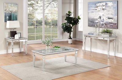T025 - Mirror End Table - Silver - Pearl Silver / End Tables