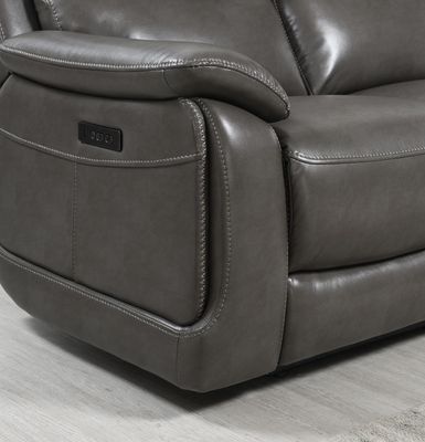 U108 - Gel Leather Reclining Chair - Gray