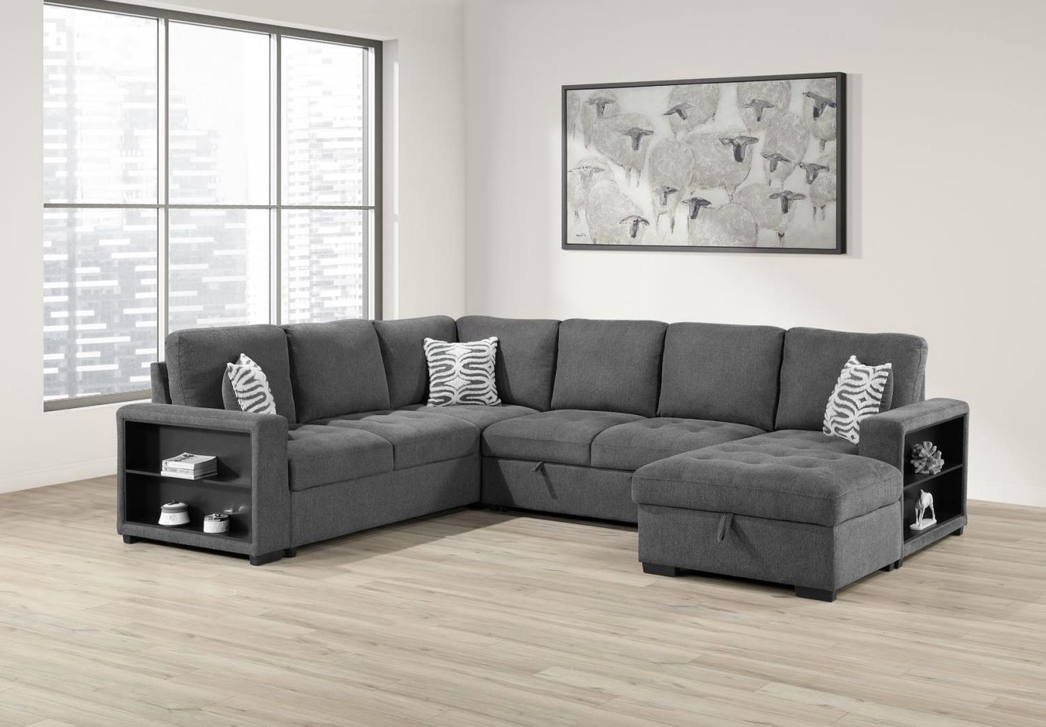 U275 - Storage Ottoman - Gray
