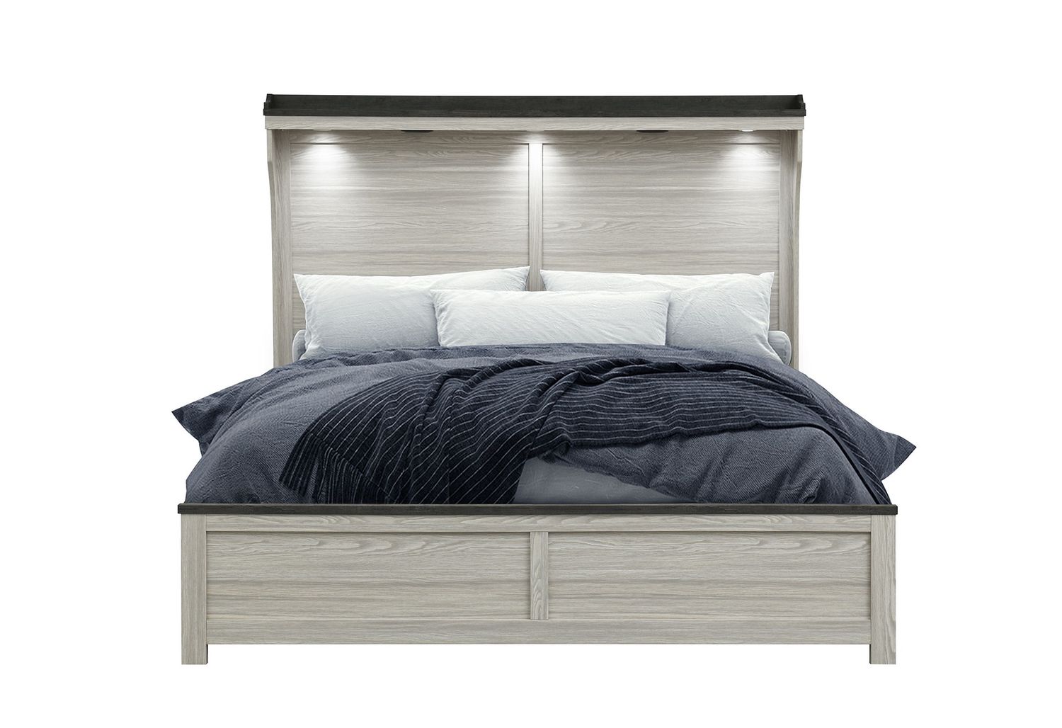 Ashley - King Panel Bed - Brown
