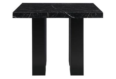 D04 - 7 Piece Dining Room Set (White Bar Table And 6 Bar Stools) - Black / White