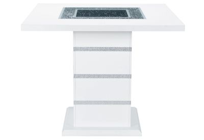 Monaco - 5 Piece Dining Room Set (Bar Table &amp; Four Bar Stools) - Light Gray / White