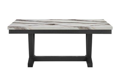 D1319 - 6 Piece Dining Room Set (Dining Table, 4 Dining Chair And Bench) - Black / Light Gray / White